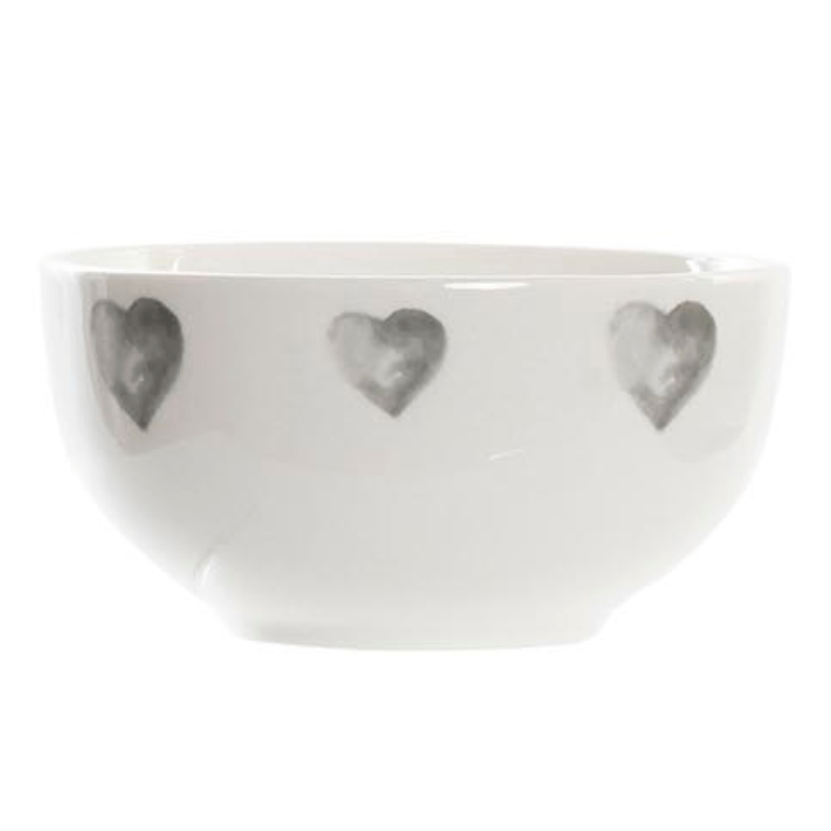 Bol porcelaine blanc Juliette 50CL Multi Cœurs Gris