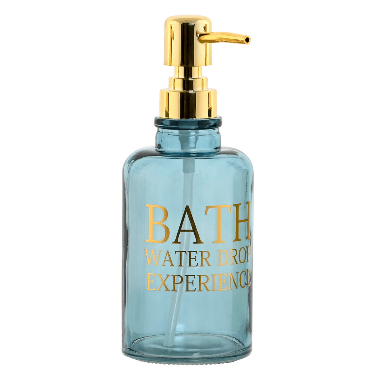 Distributeur Savon verre Trawir Bleu et Doré 390ML