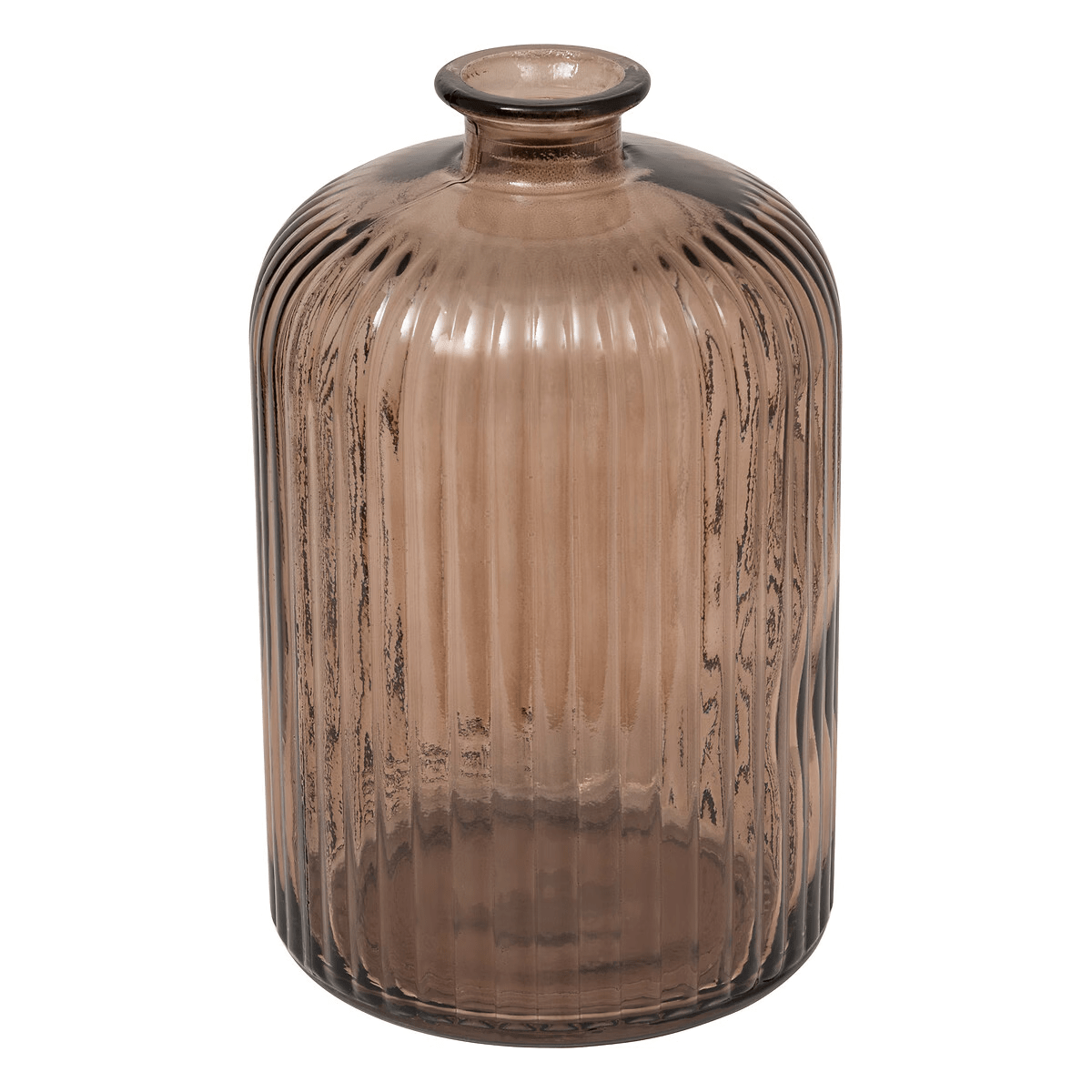 Vase bouteille verre recyclé Girtanye Marron H23cm