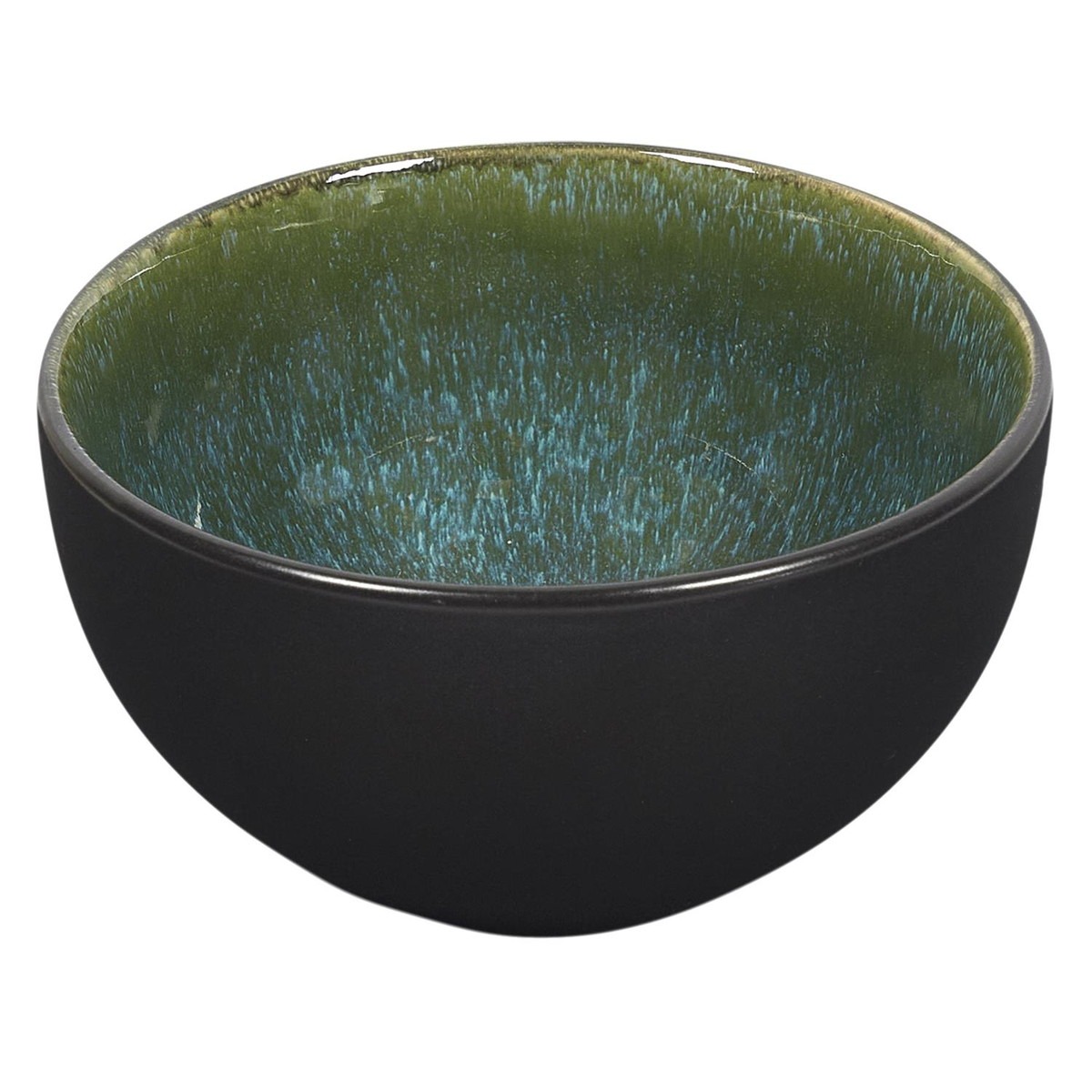 Bol grès Vrounila Vert et Noir D14cm