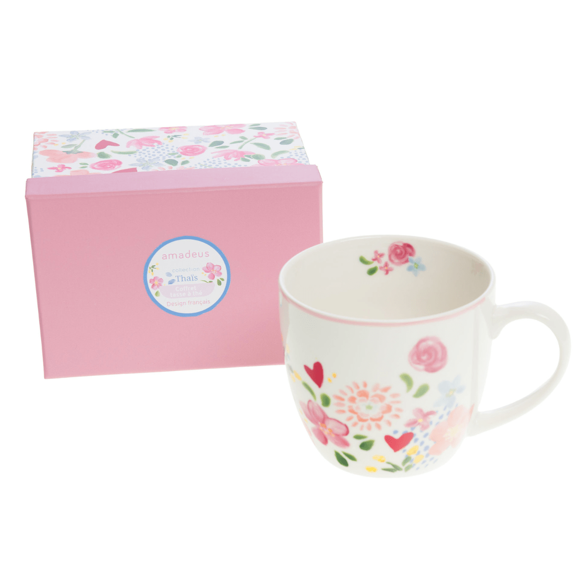 Coffret Tasse à Thé céramique Fleurs Mimija
