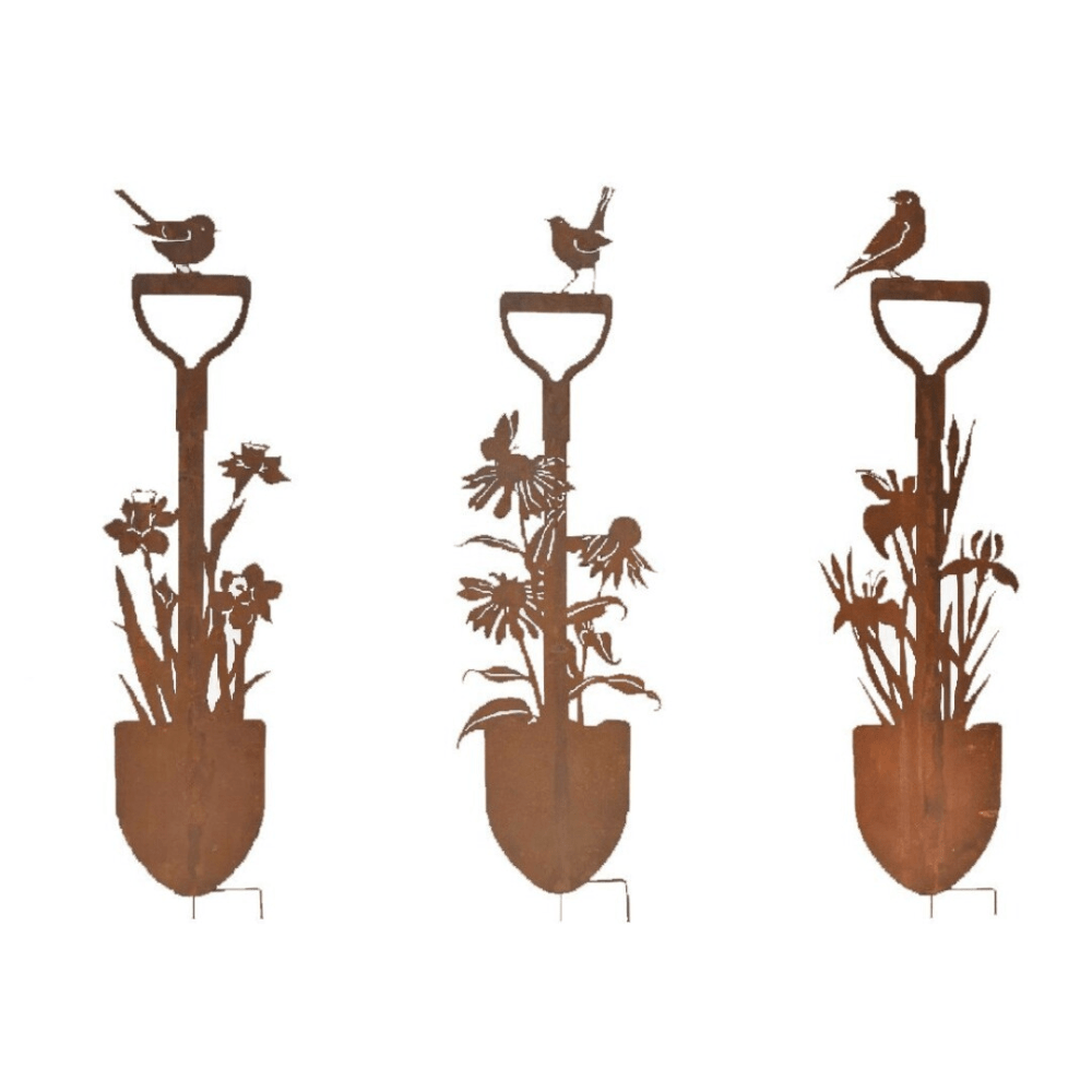 Pic de Jardin métal à planter Pelle Rouille H90cm