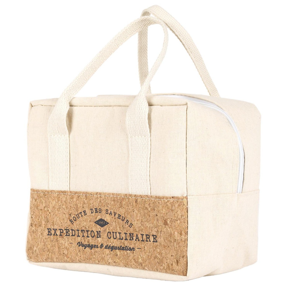 Sac Isotherme Navosa MM liège et Tissu Blanc 5L
