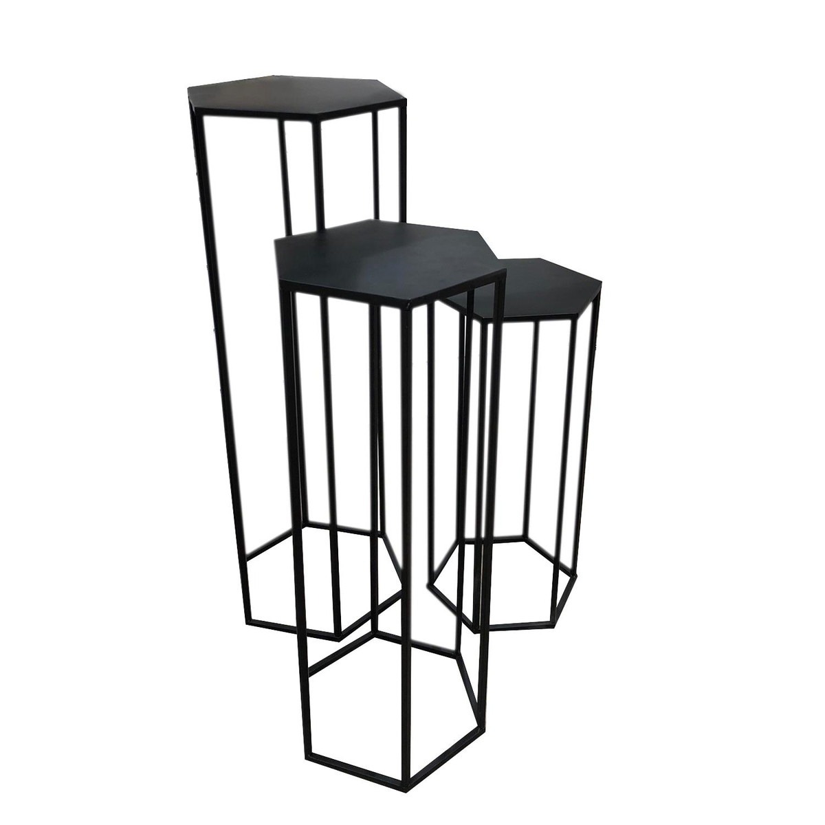 Sellette métal hexagonale Girouna Noir