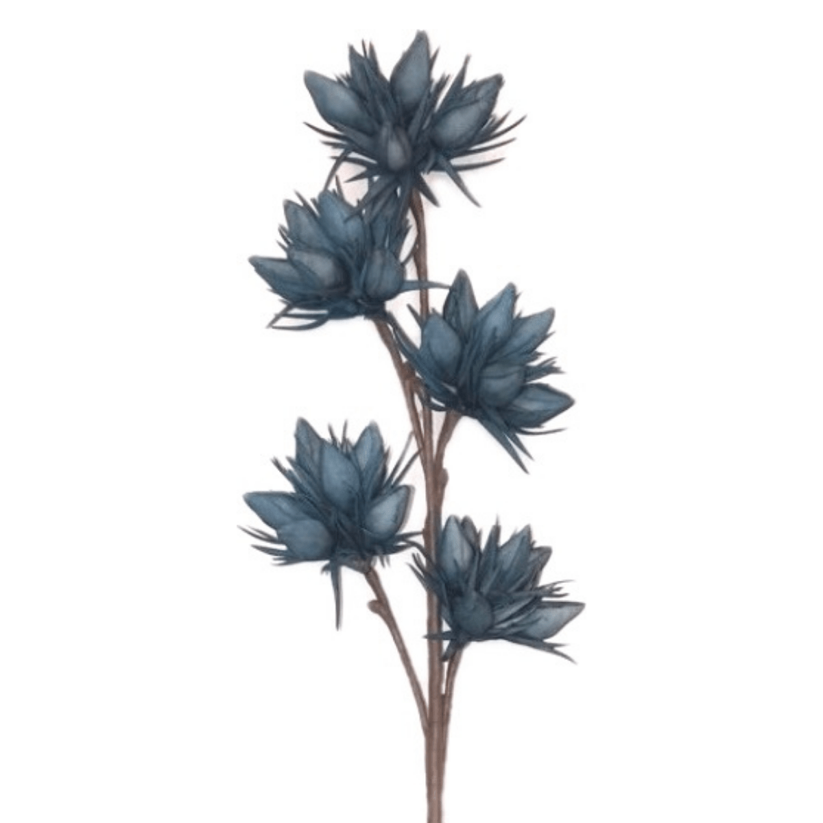 Tige Fleurs Mousse Silana Bleu H94cm