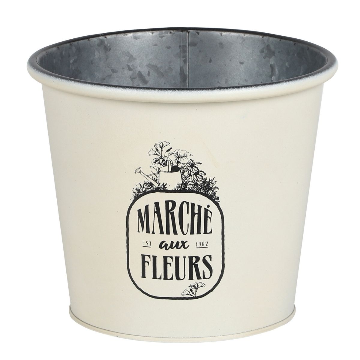 Cache-pot métal Arcachon Beige D19cm