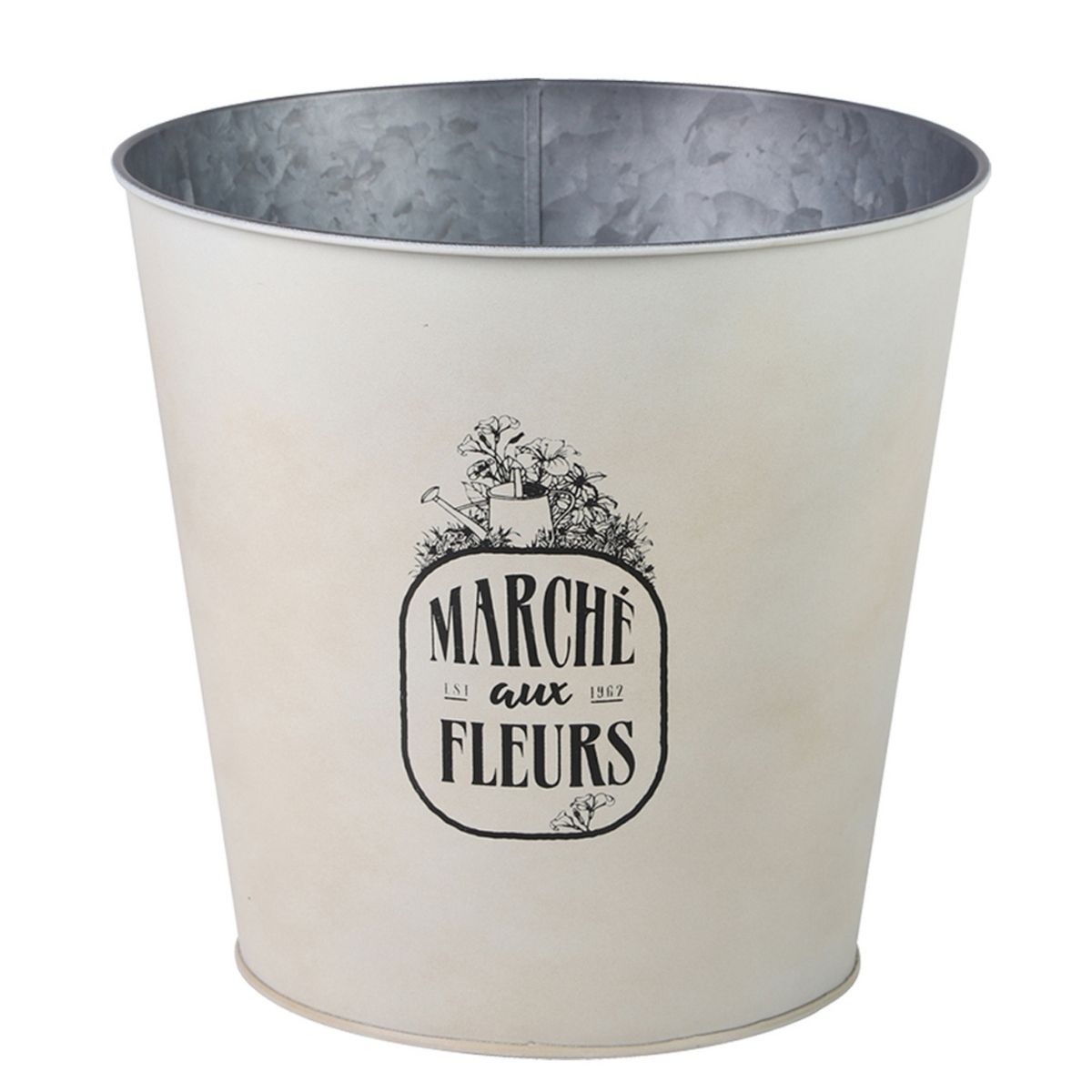 Cache-pot métal Arcachon Beige D23cm