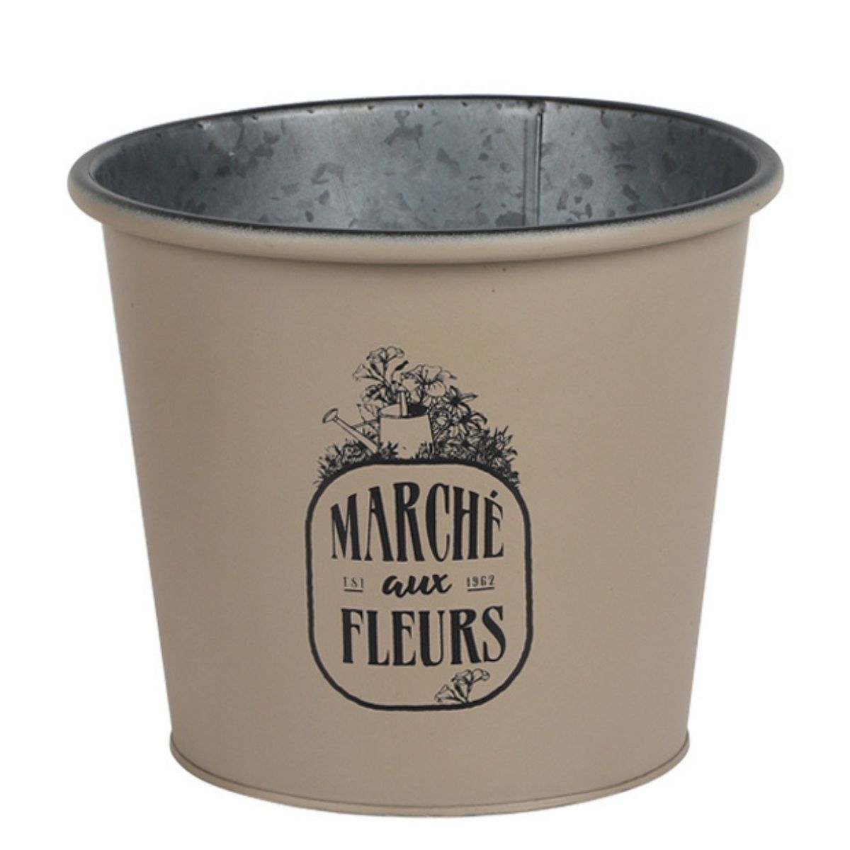 Cache-pot métal Arcachon Marron D19cm