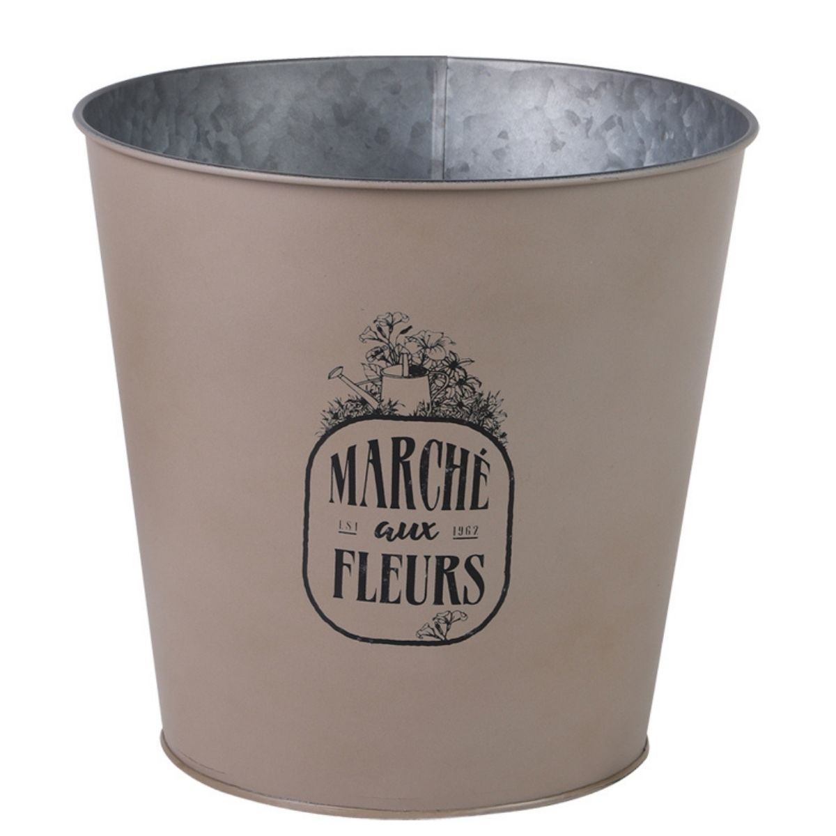 Cache-pot métal Arcachon Marron D23cm