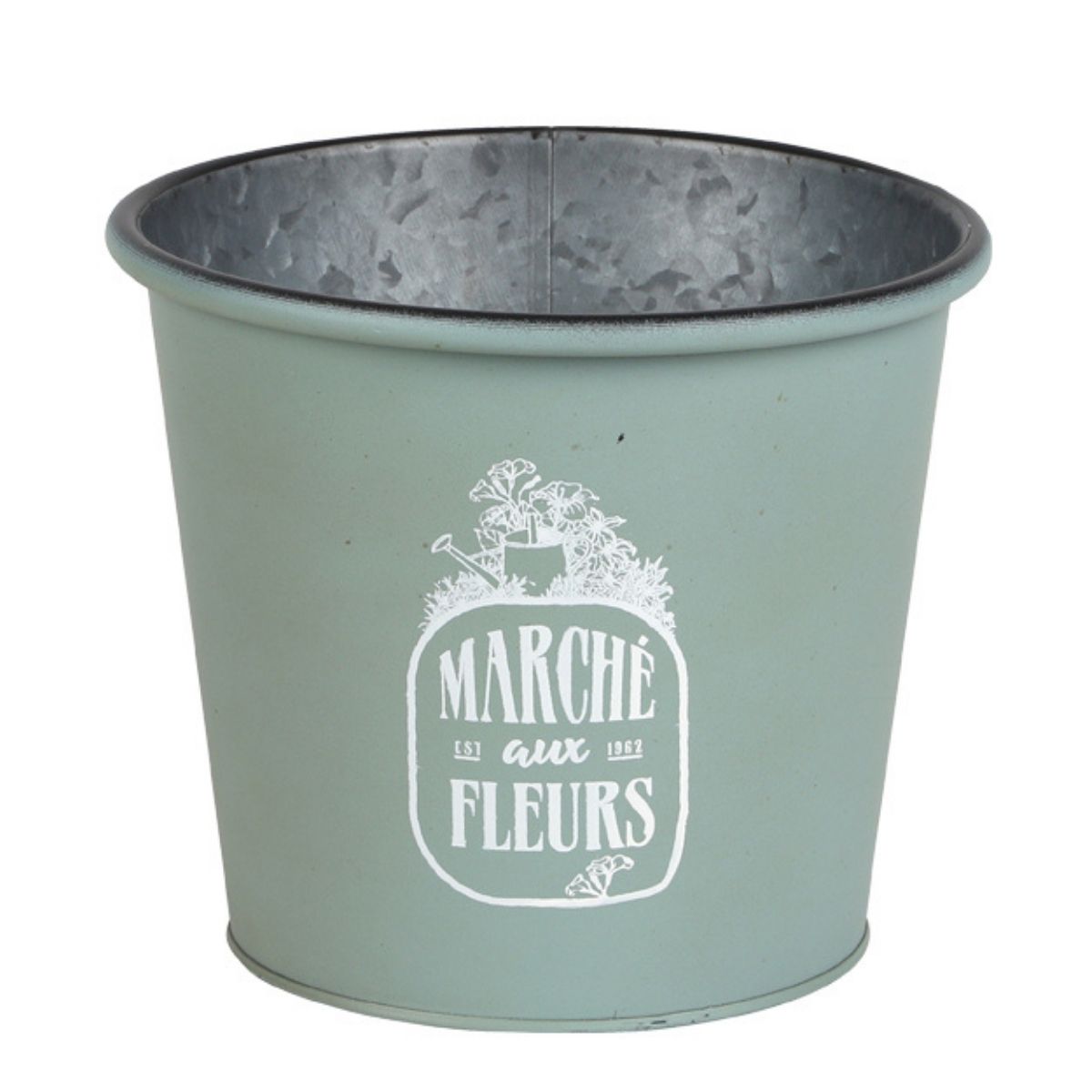 Cache-pot métal Arcachon Vert D19cm