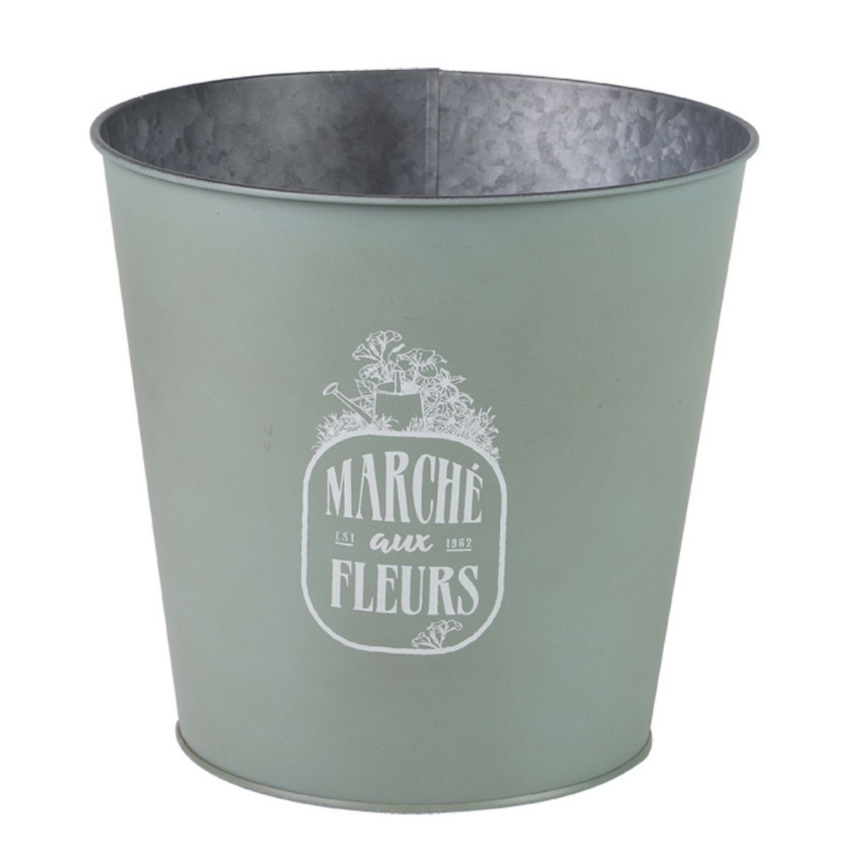 Cache-pot métal Arcachon Vert D23cm