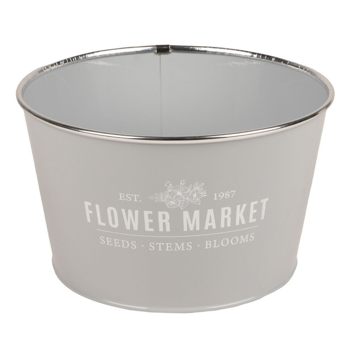 Cache-pot métal Valrisa Gris D21cm