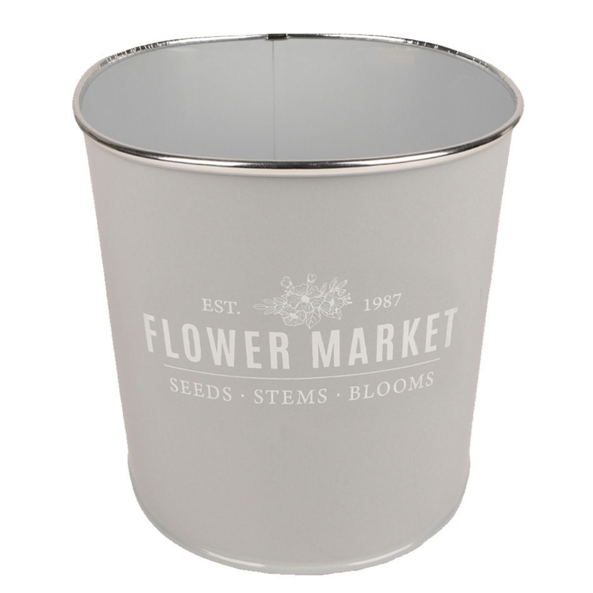 Cache-pot métal Valrisa Gris D22cm