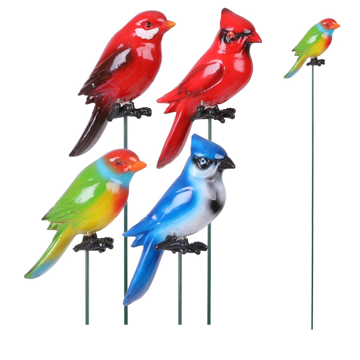 Pic de jardin à planter Oiseau coloré Reno H67cm