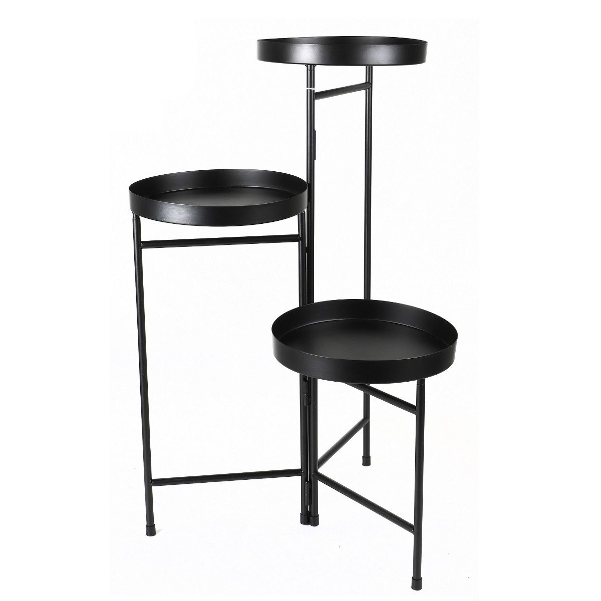 Porte-plantes x3 éventail métal Vonas Noir H76cm