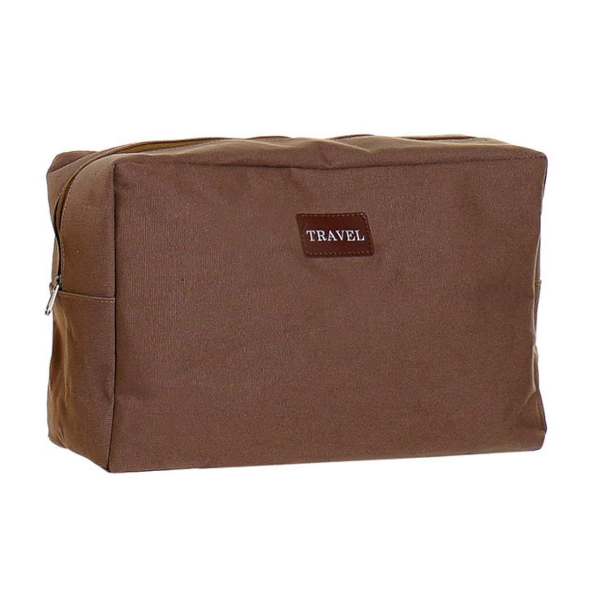 Trousse de Toilette toile coton Binaos Marron 30x20cm