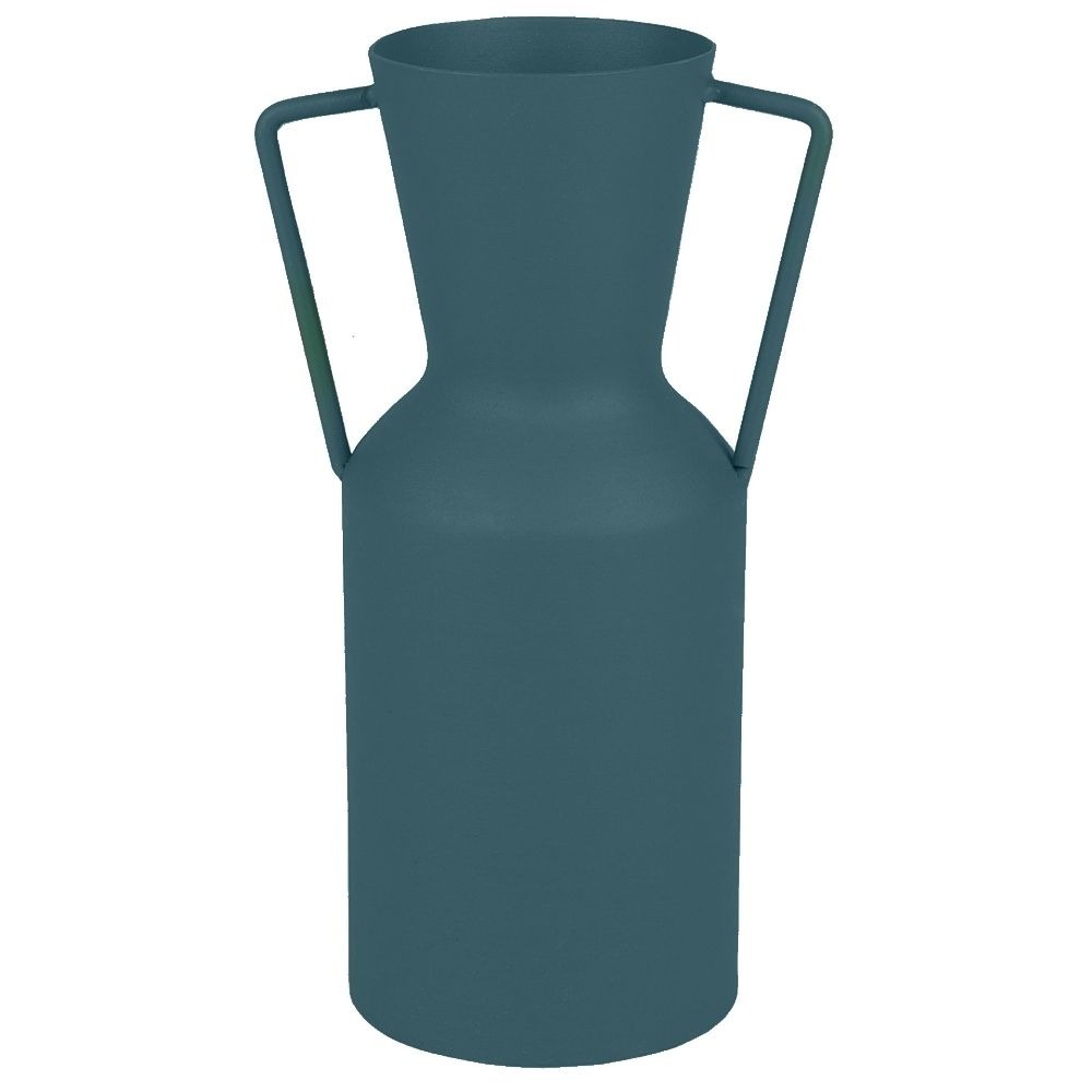 Vase amphore métal Doulane Bleu H22cm