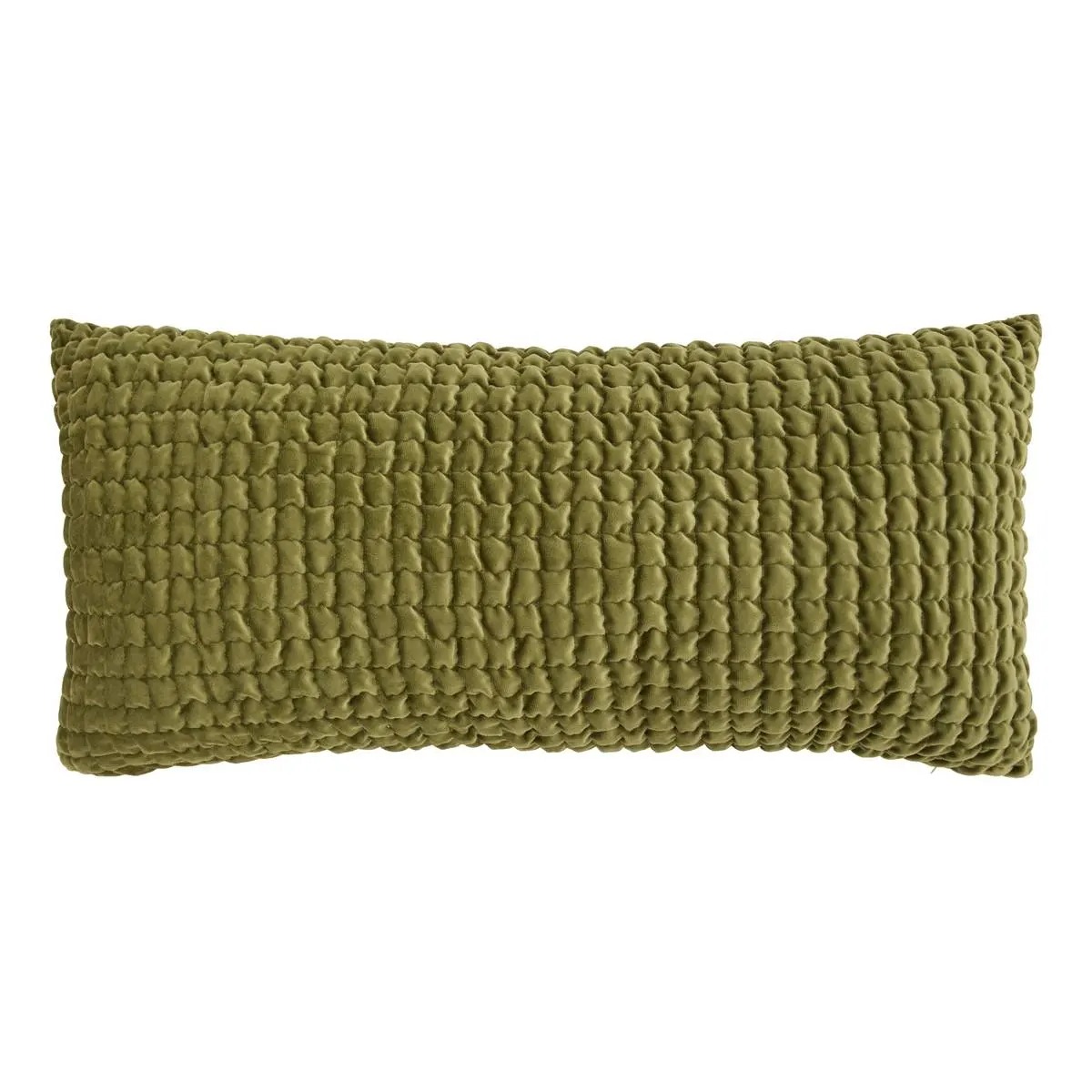 Coussin velours 3D Galliate Kaki 75x35cm