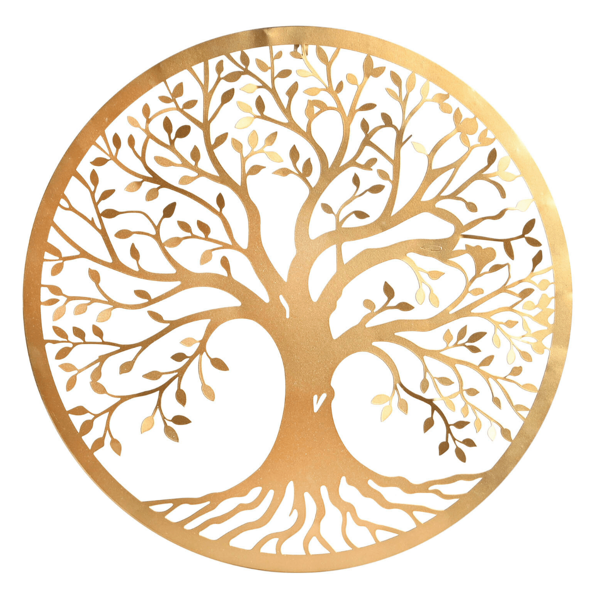 Déco murale ronde métal Naticia Arbre de Vie Doré D60cm