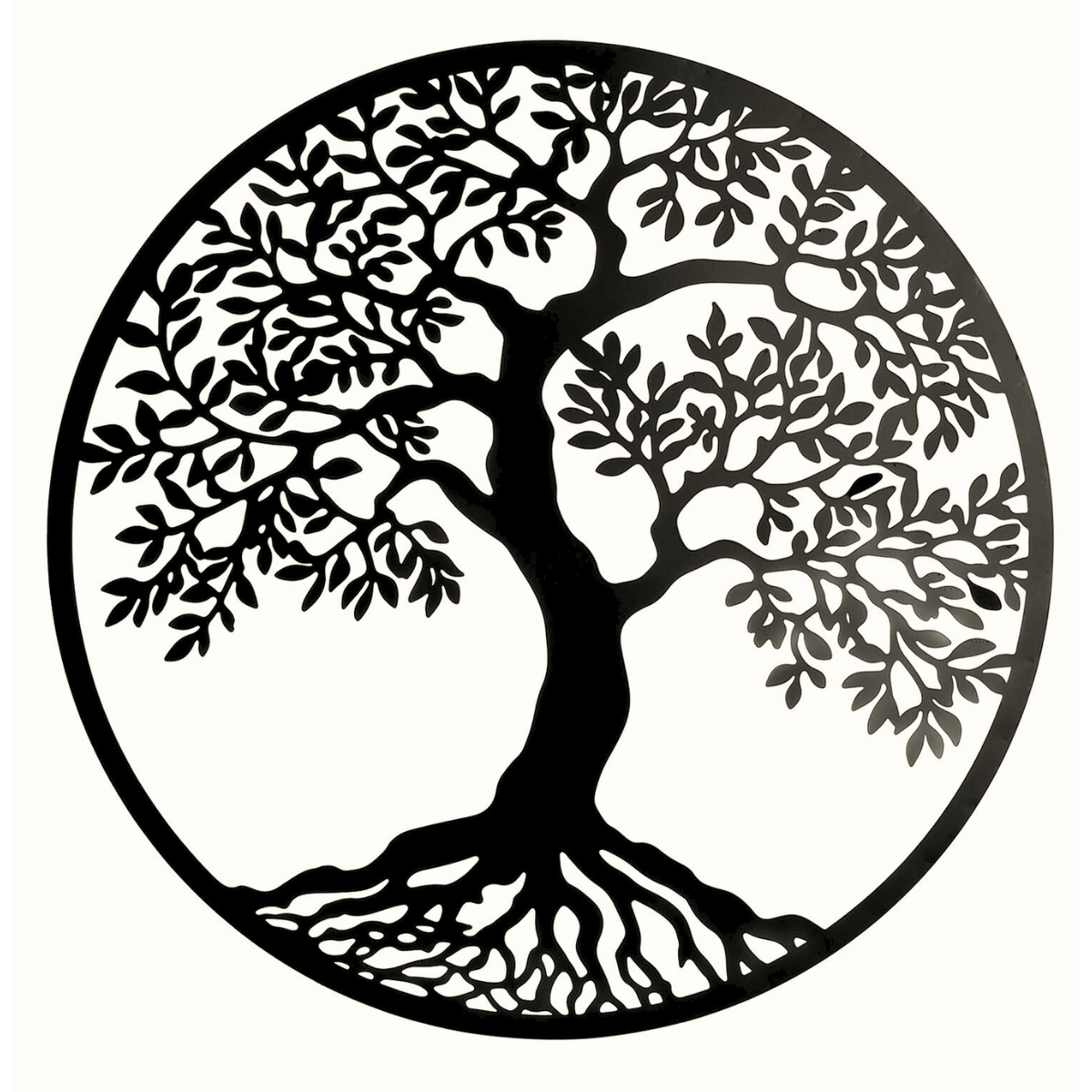 Déco murale ronde métal Tribas Arbre de Vie Noir D60cm