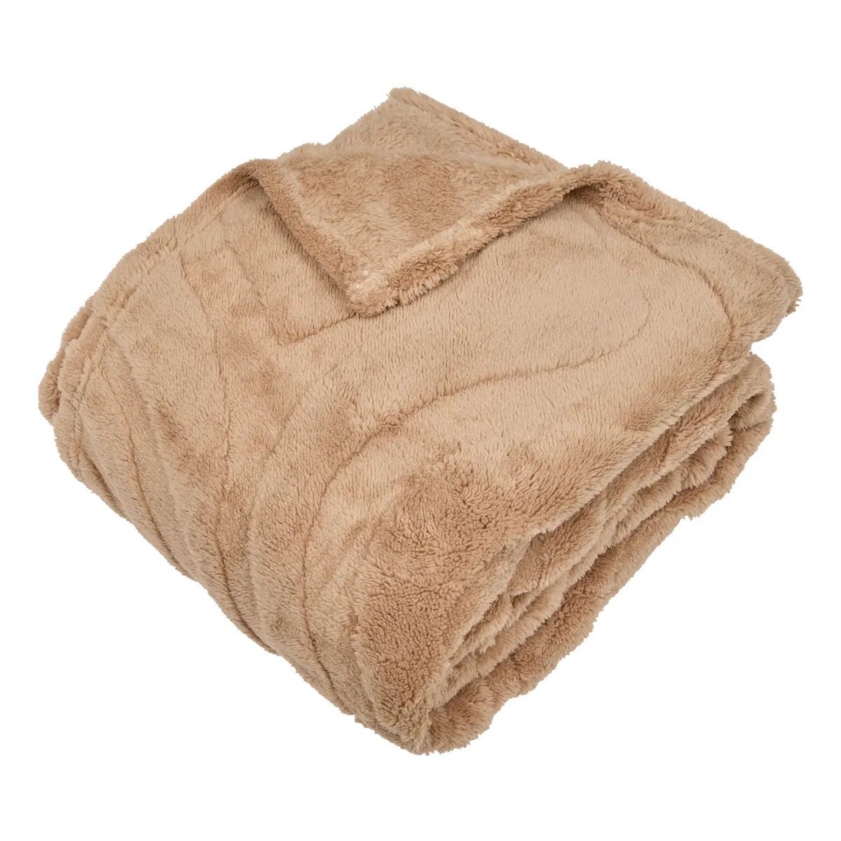 Plaid jacquard sherpa Nicastro Beige 170x130cm