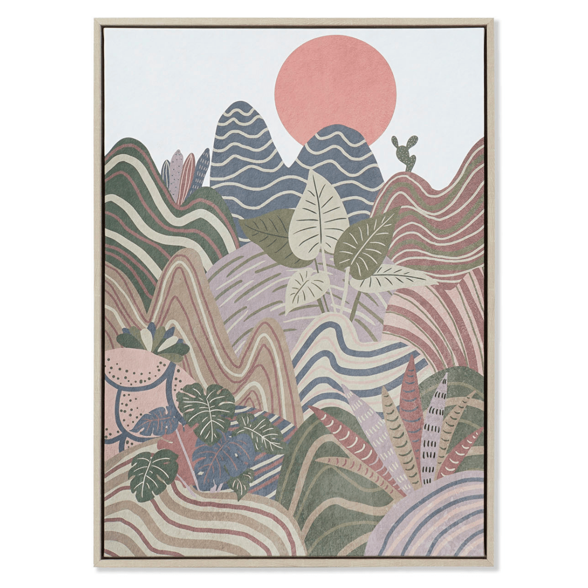 Tableau abstrait Nature et Soleil Andali 73x53cm