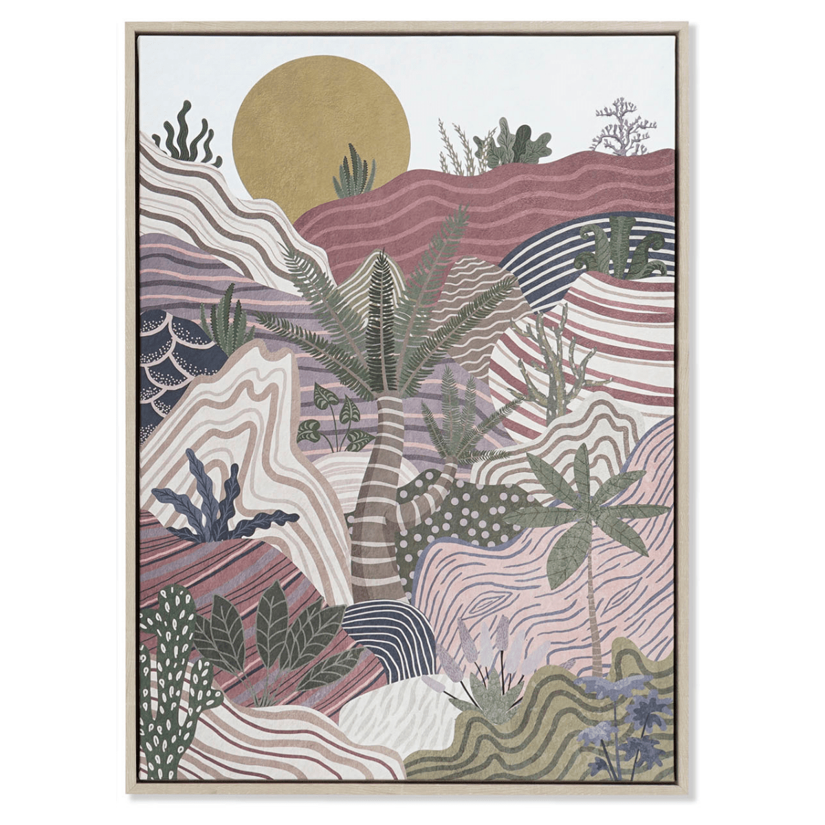 Tableau abstrait Nature et Soleil Plataci 73x53cm