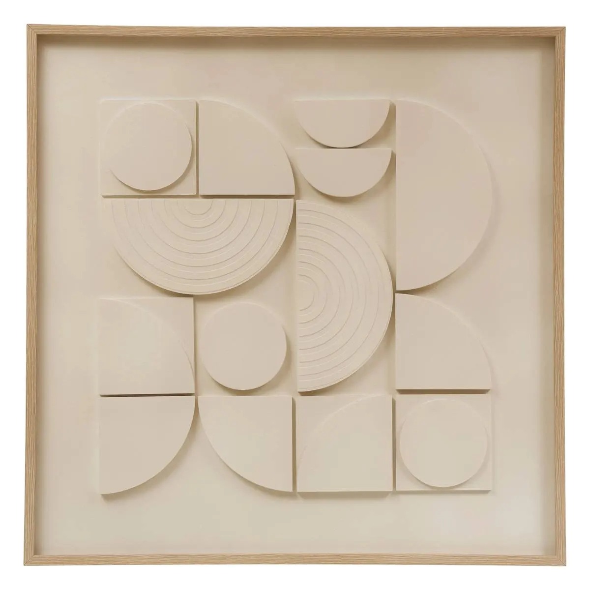 Tableau moderne carré 3D Ribera Blanc 60x60cm