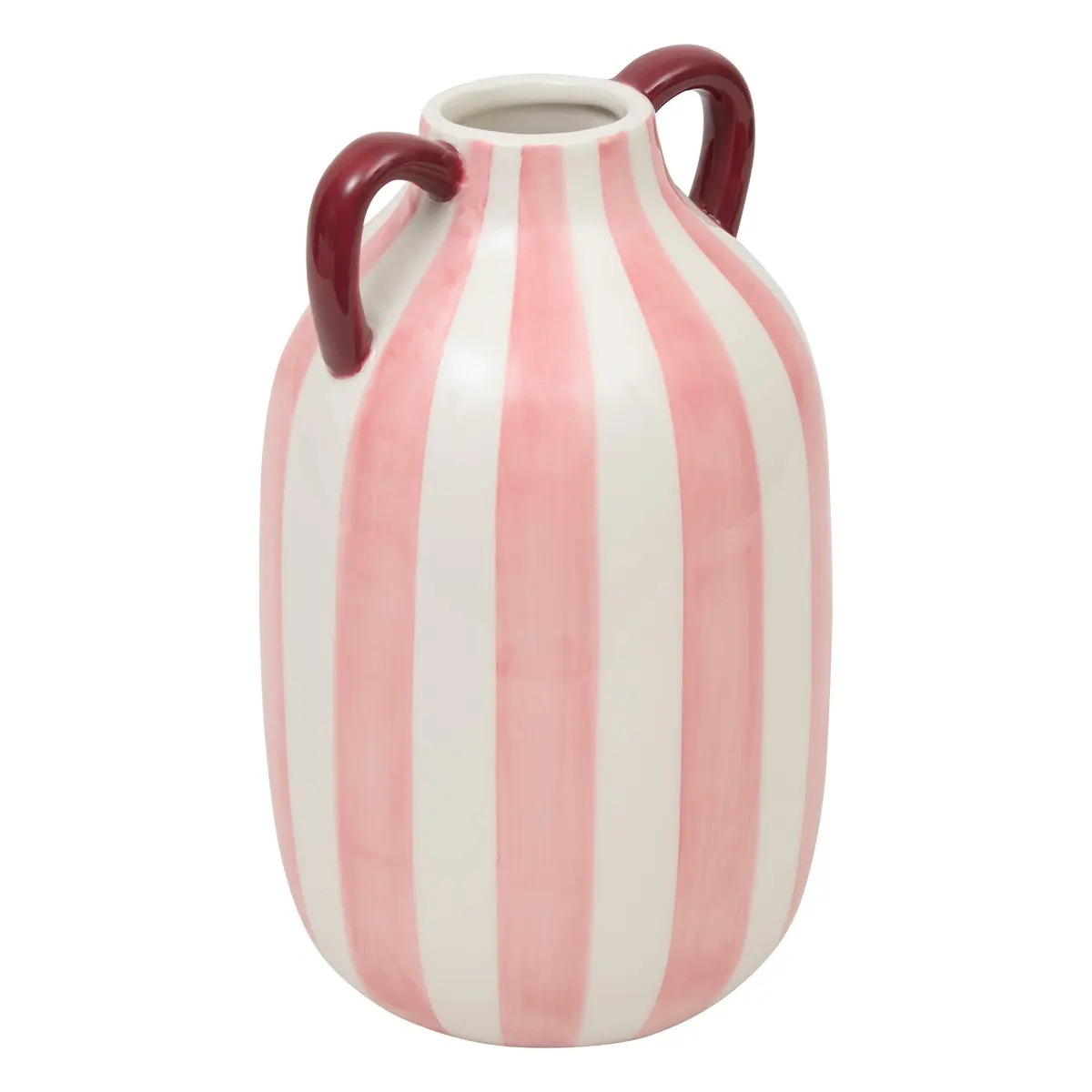 Vase amphore rayures Quarto Rose H20cm