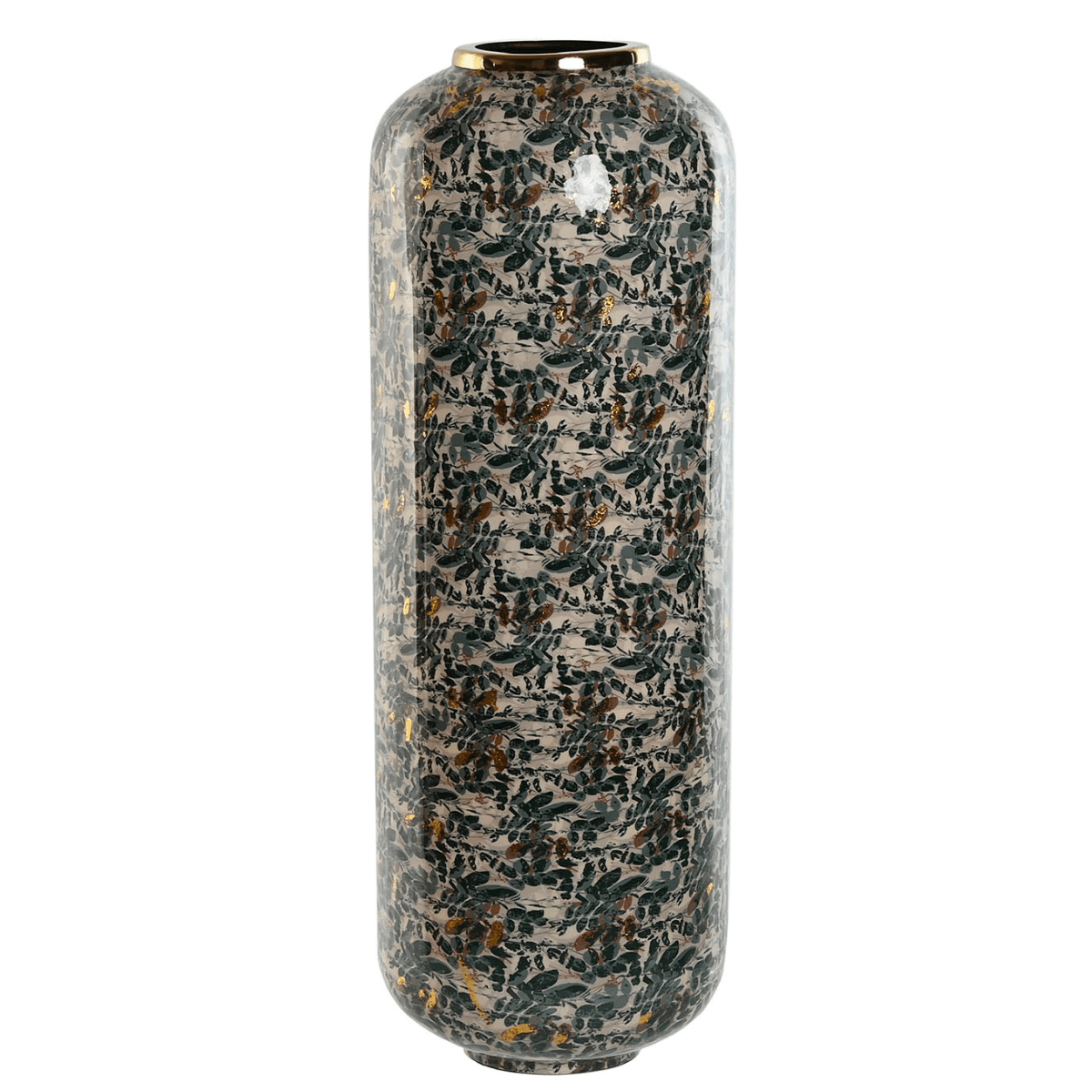 Vase métal Noupina Vert et Doré H69cm