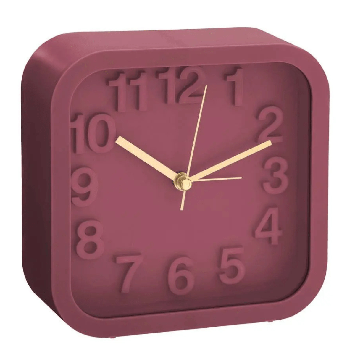 Réveil design Baclinos carré Bordeaux 13x13cm