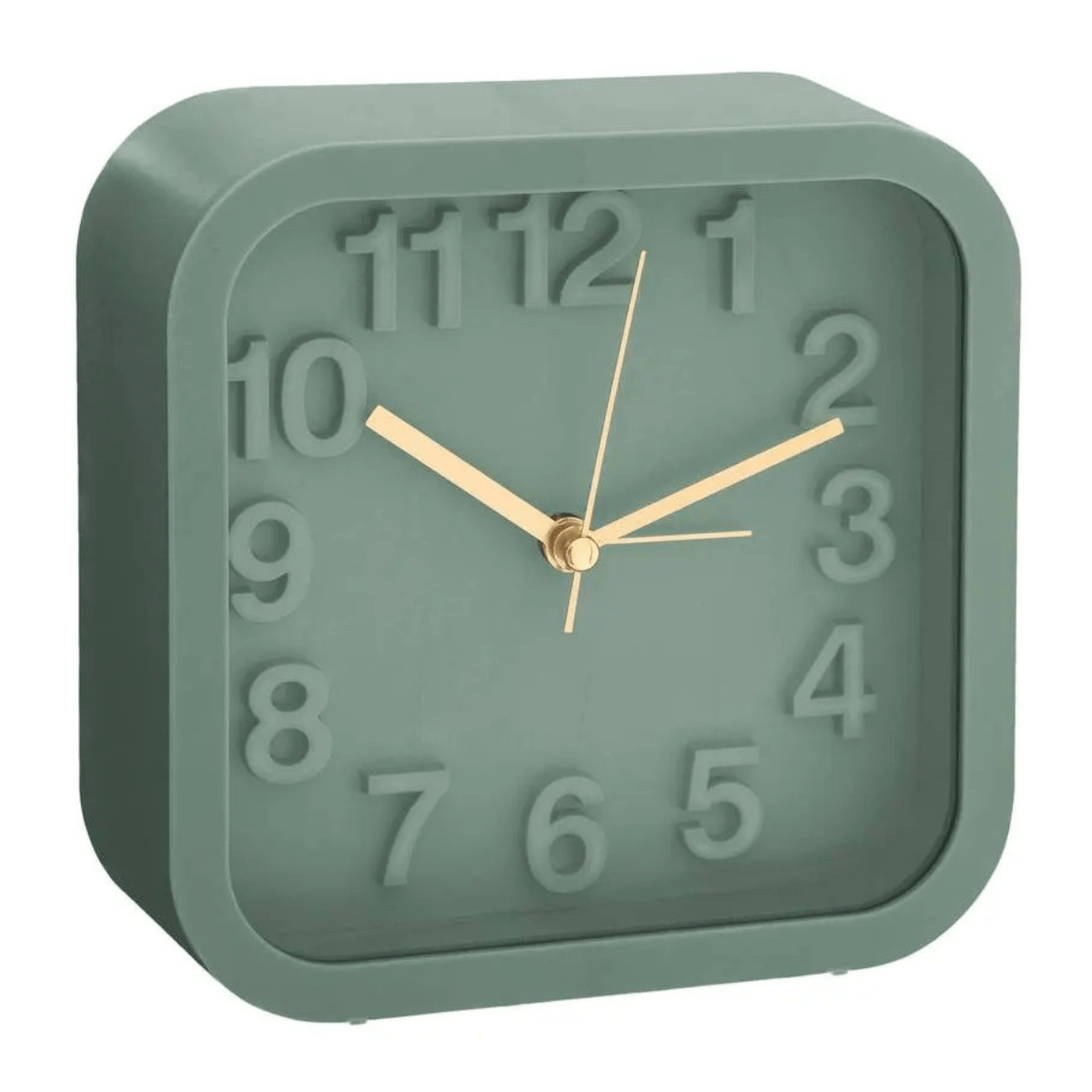 Réveil design Baclinos carré Vert 13x13cm