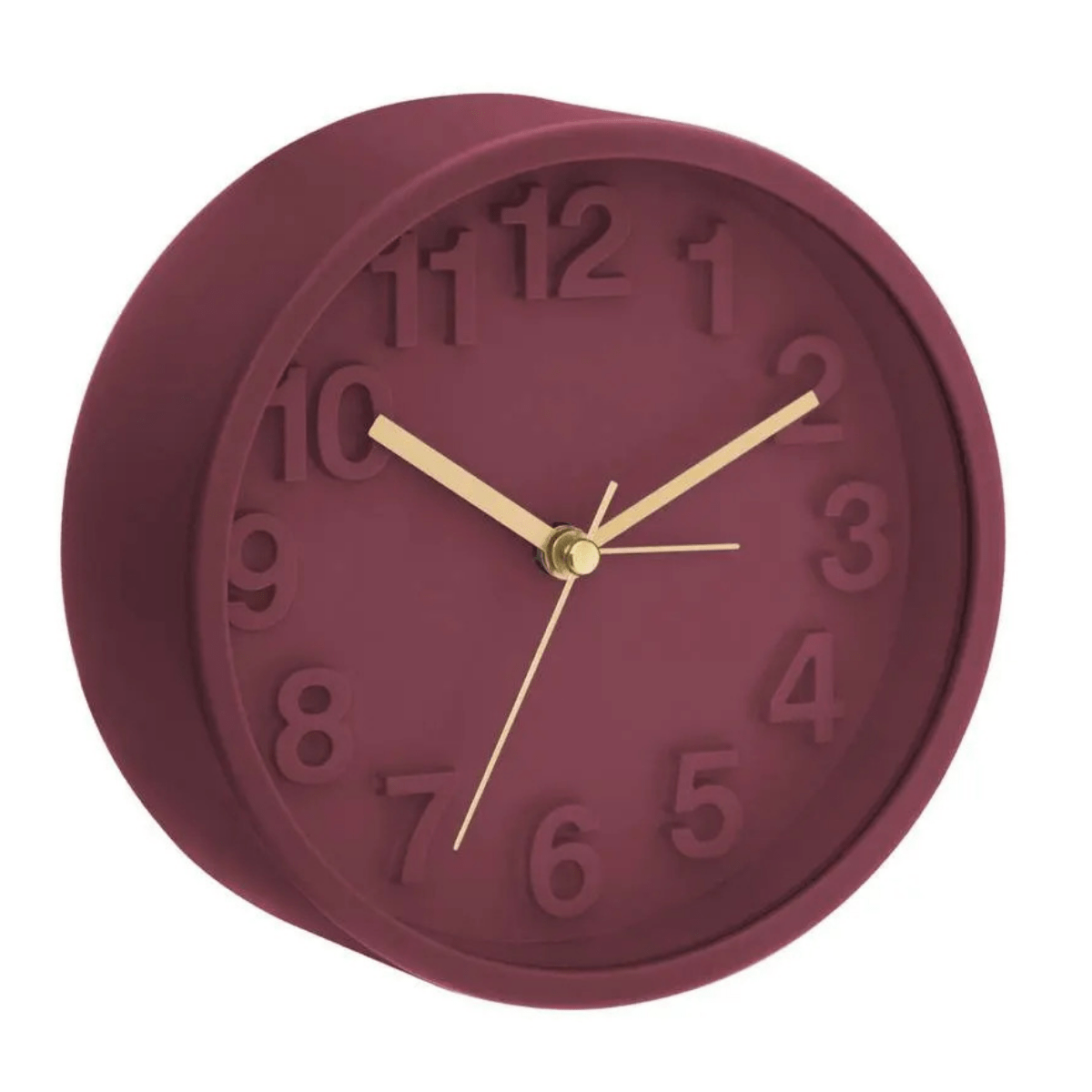 Réveil design Baclinos rond Bordeaux D13cm