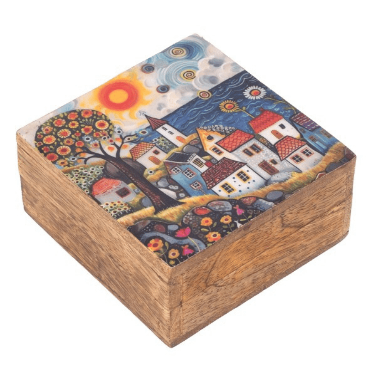 Boite bois manguier Petites Maison Haolas 10x10cm