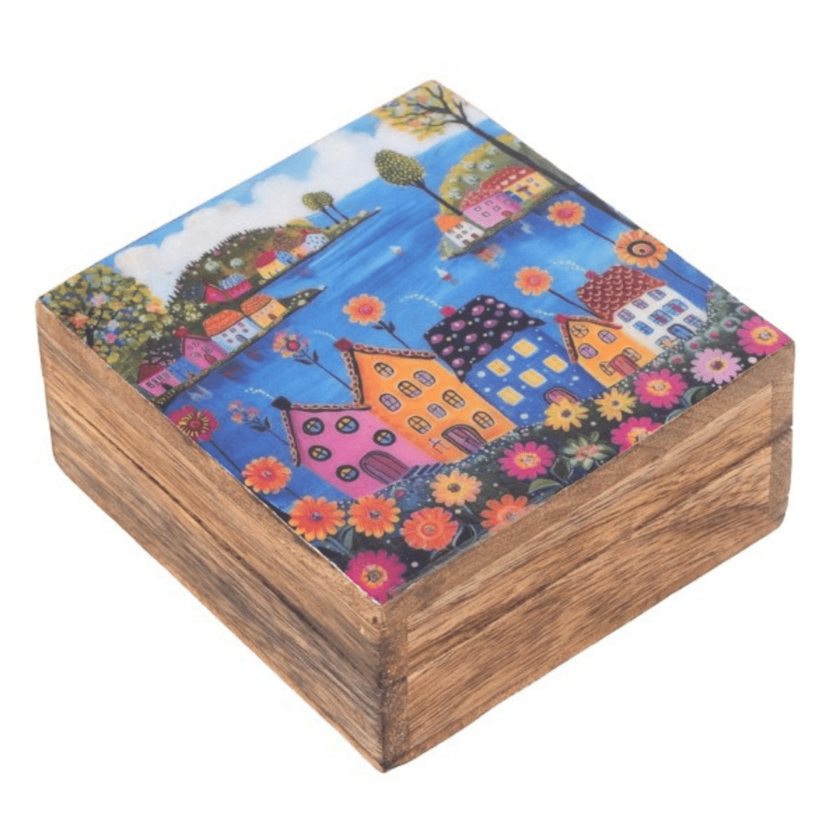 Boite bois manguier Petites Maison Krasik 10x10cm