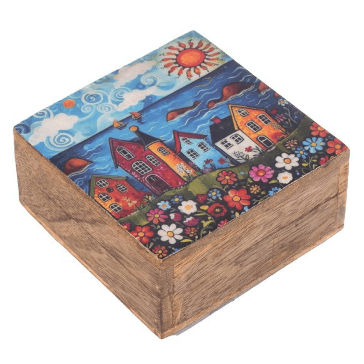 Boite bois manguier Petites Maison Lopih 10x10cm