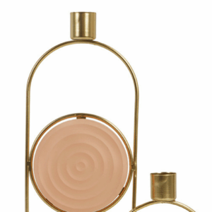 Bougeoir double métal Thueyts Doré H30cm