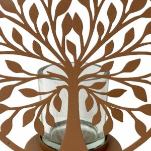 Bougeoir rond métal Zakina Arbre de Vie