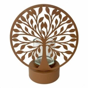 Bougeoir rond métal Zakina Arbre de Vie