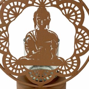 Bougeoir rond métal Zakina Bouddha