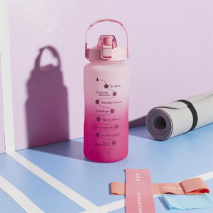 Bouteille motivation graduée 2L Teresane Rose