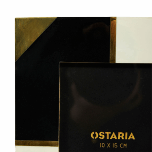 Cadre photo effet marbre Noir et Blanc Cyphionas 10x15cm