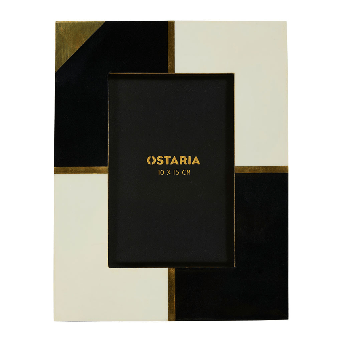 Cadre photo effet marbre Noir et Blanc Cyphionas 10x15cm