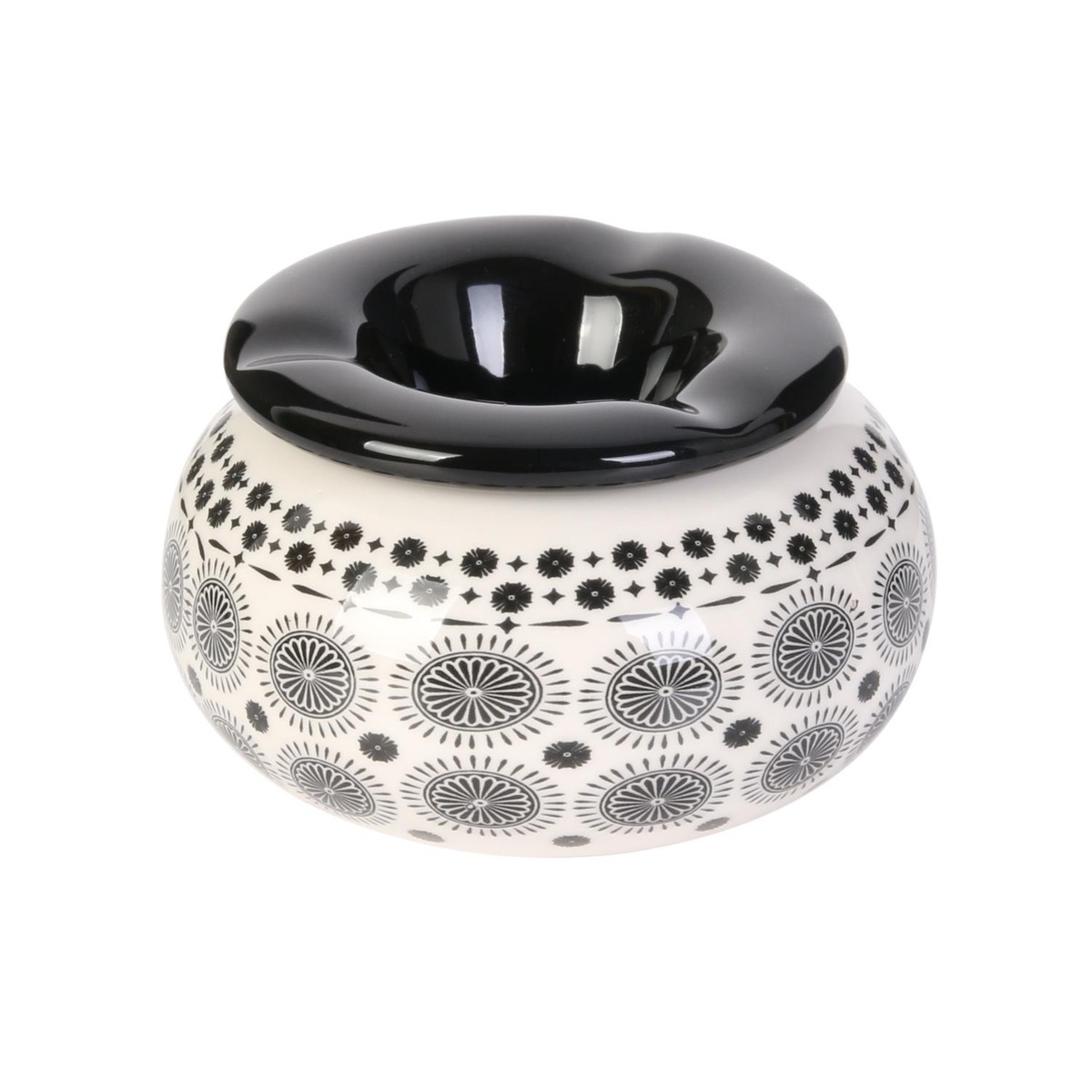 Cendrier marocain Imintanoute Noir et Blanc D10cm