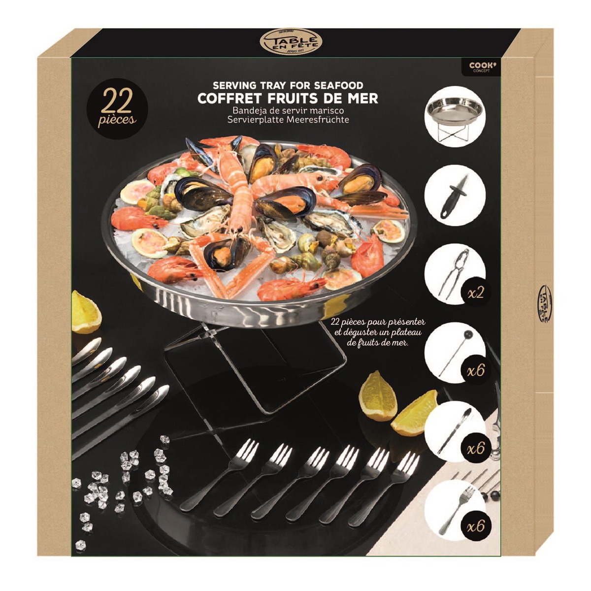 Coffret Fruits de Mer Florian - Plateau et accessoires