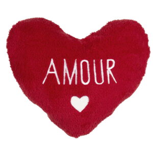 Coussin Plaid 2en1 Sherpa Liminia Cœur Rouge