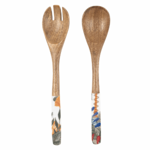 Couverts à salade bois manguier Tomika Exotique 33cm