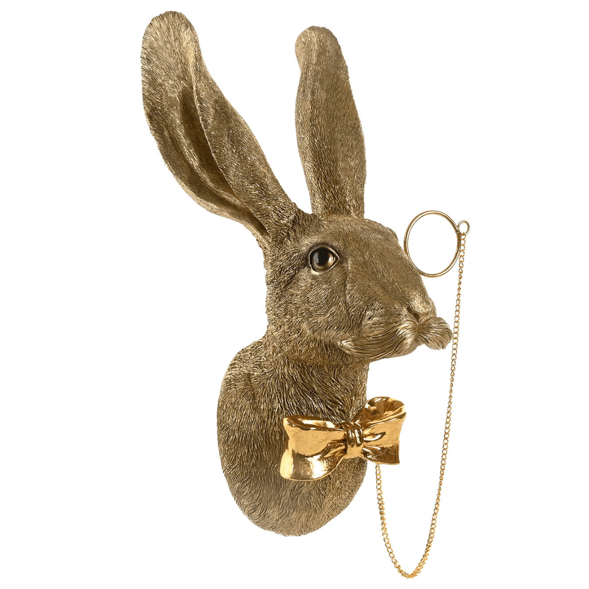 Déco Murale Statue Tête de Lapin Gismo Doré H45cm