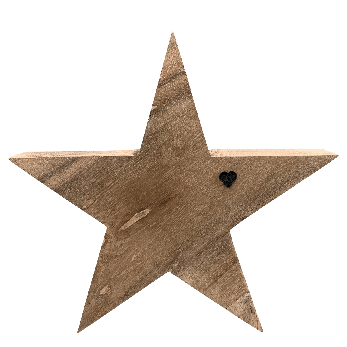 Déco Noël Etoile bois naturel Cœur Eirantansk 20x20cm