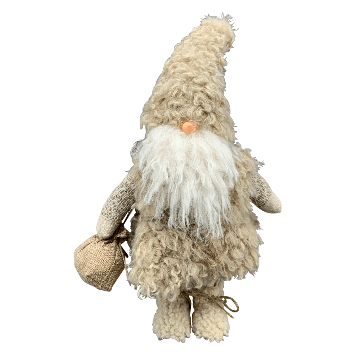 Déco Noël Gnome tissu Kaukelask Crème H50cm